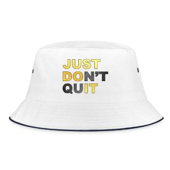 Just don't. Just don't Just doit! # - Bucket Hat - white/navy - Front