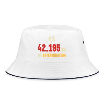 Marathon - 42,195 km of Determination - Bucket Hat - white/navy - Front