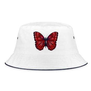 Papillon fantaisie rouge avec des reflets - Bob - blanc/marine - Devant