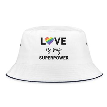 Mois de la fierté - LGBTQ+ L’amour est mon superpouvoir - Bob - blanc/marine - Devant