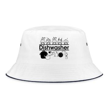 Dishwasher logo dishwashing kitchen - Bucket Hat - white/navy - Front