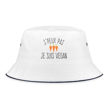 J'peux pas je suis vegan  - Bob - blanc/marine - Devant