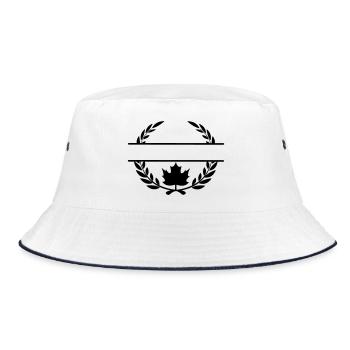 Canada maple leaf laurel wreath - Bucket Hat - white/navy - Front