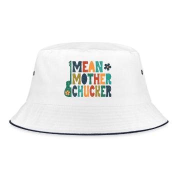 Mean Mother Chucker on Guitar colorful - Bucket Hat - white/navy - Front