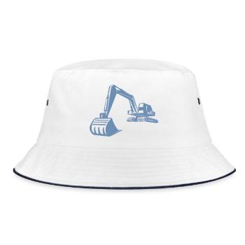 Excavator Silhouette, Precise Design for - Bucket Hat - white/navy - Front