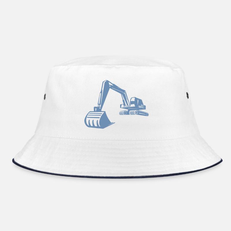Excavator Silhouette, Precise Design for Bucket Hat