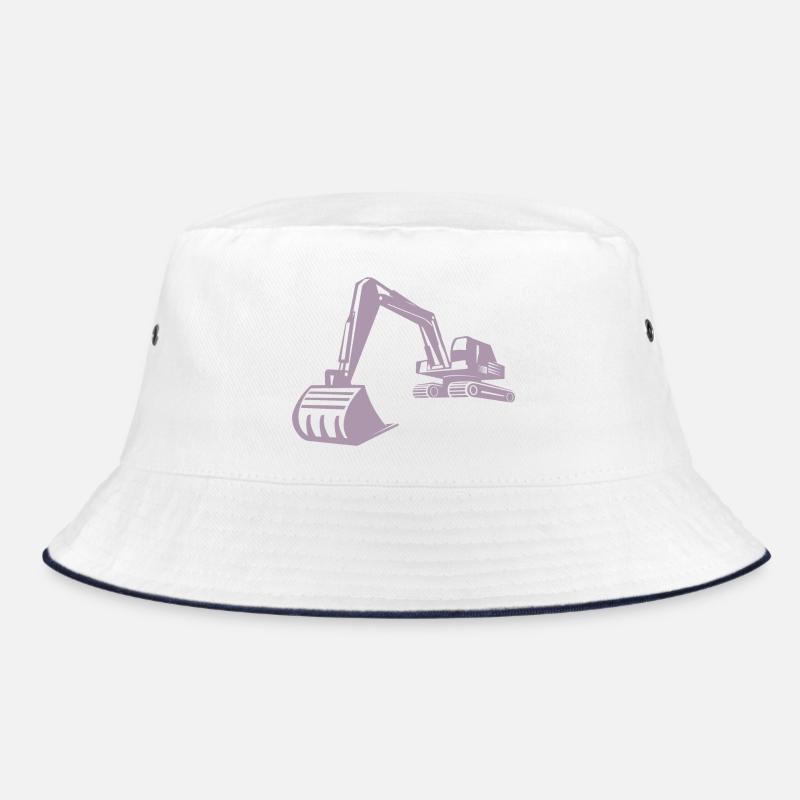 Excavator Silhouette, Precise Design for Bucket Hat