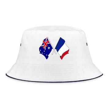 Flagge von Australien und Flagge von Frankreich - Bucket Hat - Weiß/Navy - Vorne