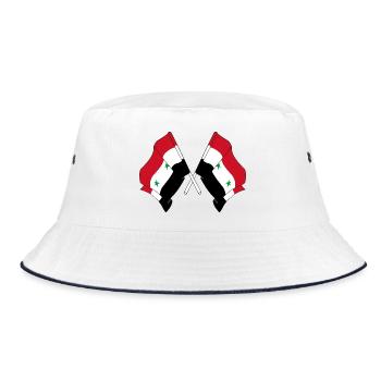 Two flags crossed from Syria - Bucket Hat - white/navy - Front
