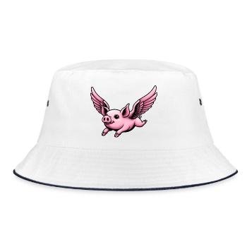 Flying Pig Funny Animals - Bucket Hat - white/navy - Front