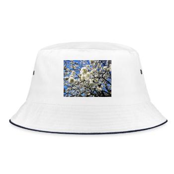 Apple Apple Blossom in Spring Fruit - Bucket Hat - white/navy - Front