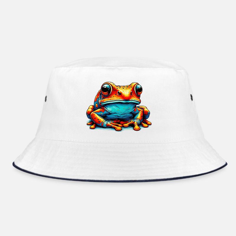 Frosch - Bucket Hat - Weiß/Navy