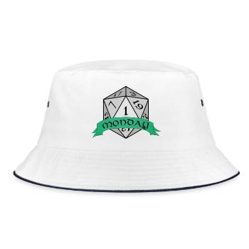 Monday Dice Emblem - Bucket Hat - white/navy - Front