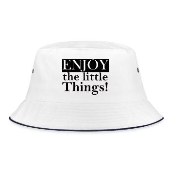 Enjoy little things Lettering - Bucket Hat - white/navy - Front