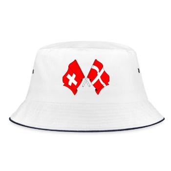 Drapeau de la Suisse et drapeau du Danemark - Bob - blanc/marine - Devant