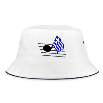 Flag music tone flag Greece - Bucket Hat - white/navy - Front