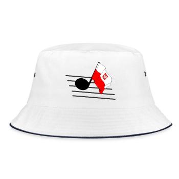 Flag music tone flag Poland - Bucket Hat - white/navy - Front