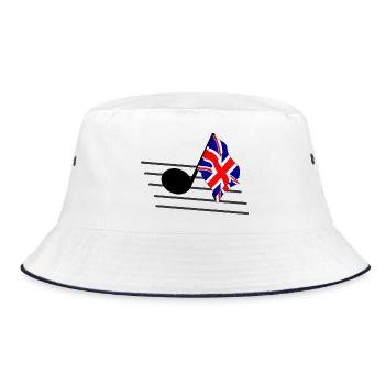 Flag music tone flag Great Britain - Bucket Hat - white/navy - Front