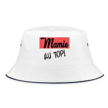GRANNY - Bucket Hat - white/navy - Front