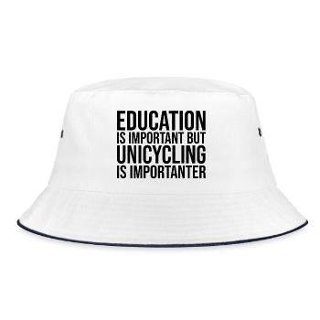 Einrad-Einrad-Einrad - Bucket Hat - Weiß/Navy - Vorne