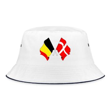 Flag of Belgium and flag of Denmark - Bucket Hat - white/navy - Front