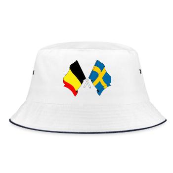 Flag of Belgium, flag Sweden - Bucket Hat - white/navy - Front