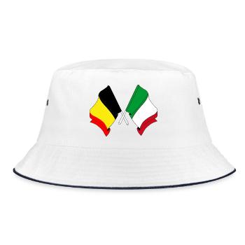 Flag Belgium, flag Italy - Bucket Hat - white/navy - Front