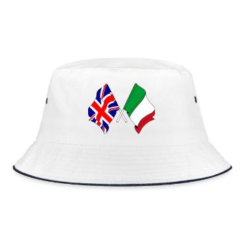 Drapeau Angleterre, drapeau Italie - Bob - blanc/marine - Devant