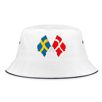 Flag Sweden, flag Denmark - Bucket Hat - white/navy - Front