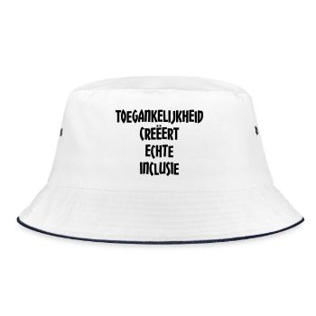 Accessibility creates true inclusion # - Bucket Hat - white/navy - Front