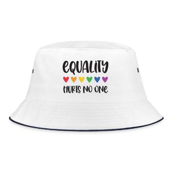 LGBT Pride Month - Equality Hurts No One - Bucket Hat - white/navy - Front