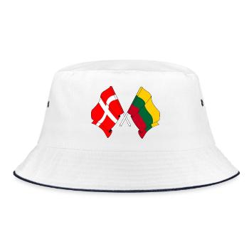 Flag Denmark, flag Lithuania - Bucket Hat - white/navy - Front