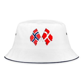 Flag Norway, flag Denmark - Bucket Hat - white/navy - Front