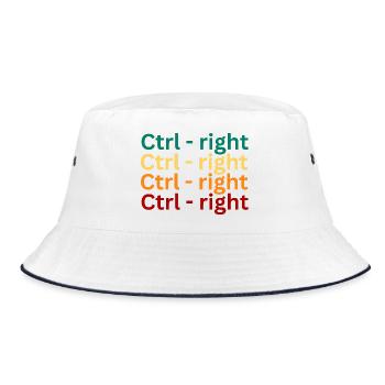 Keyboard Shortcut Pattern Design - Bucket Hat - white/navy - Front