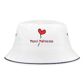 GELIEBTE. VIELEN DANK. DANKE HERRIN - Bucket Hat - Weiß/Navy - Vorne