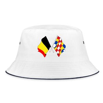 Flag of Belgium, Antwerp - Bucket Hat - white/navy - Front