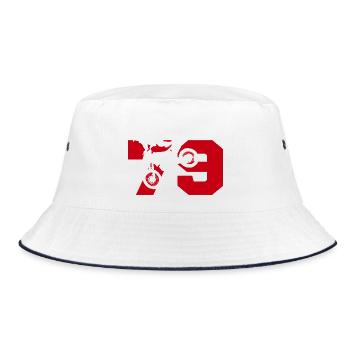 Moto 79 motard - Bucket Hat - Weiß/Navy - Vorne