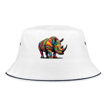 Rhinoceros - Bucket Hat - white/navy - Front