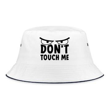 Slogan don't touch me. Stay away from me. - Bucket Hat - white/navy - Front