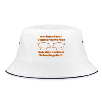PIG - Bucket Hat - white/navy - Front