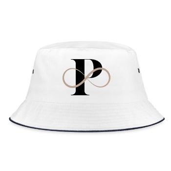 Infinite Letter P - Bucket Hat - white/navy - Front