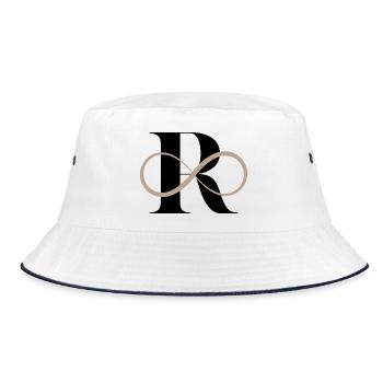 Infinite letter r - Bucket Hat - white/navy - Front