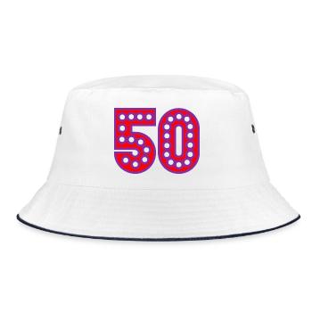 50. 50 ANS. 50e ANNIVERSAIRE. ANNIVERSAIRE 50 ANS. - Bob - blanc/marine - Devant