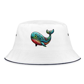 Wal - Bucket Hat - Weiß/Navy - Vorne