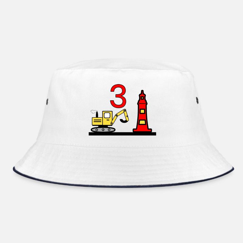 Bagger - Bucket Hat - Weiß/Navy