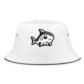 Requin mignon avec nœud papillon - Bob - blanc/marine - Devant
