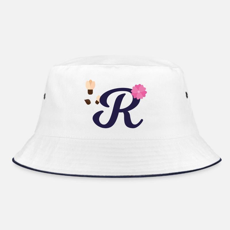 Eleganter Buchstabe 'R' mit Blumen Bucket Hat