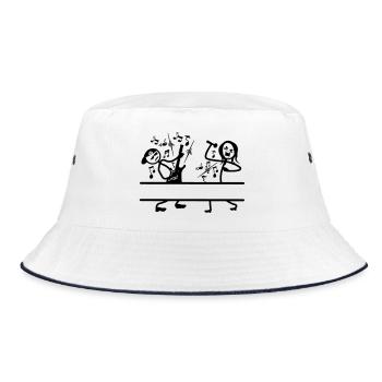 Guitarist and singer name banner - Bucket Hat - white/navy - Front