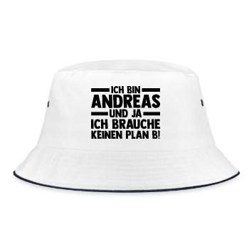 Prénom Andreas - Bob - blanc/marine - Devant