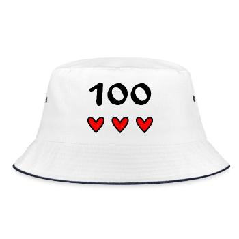 100. 100 JAHRE. 100-JÄHRIGES JUBILÄUM. GEBURTSTAG 100 - Bucket Hat - Weiß/Navy - Vorne